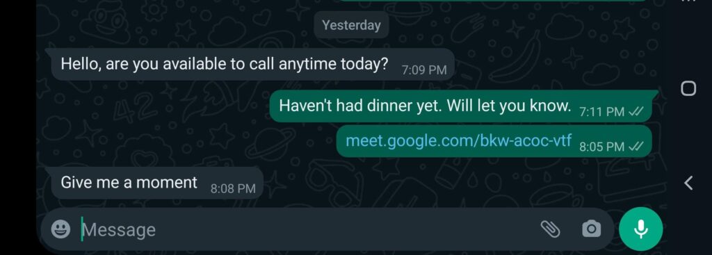 An unusual experience