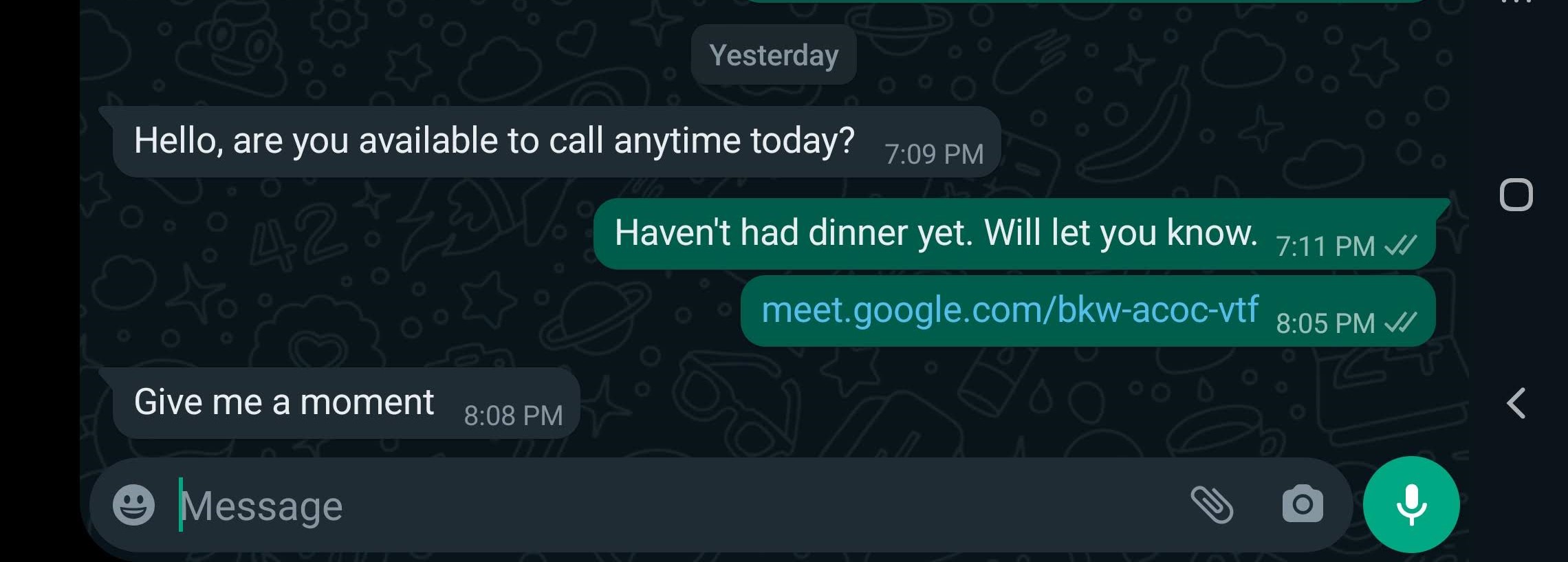 An unusual experience